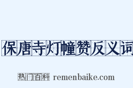 保唐寺灯幢赞反义词是什么意思的图片